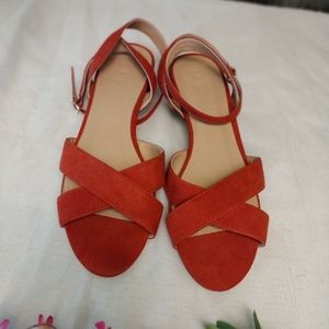 Loft Women Casual Strep Orange Sandals Size 9MSOLD